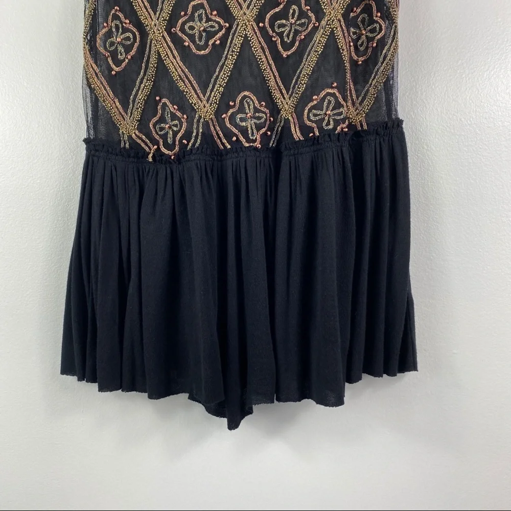 Free People | Holiday To India Mesh Beaded Top